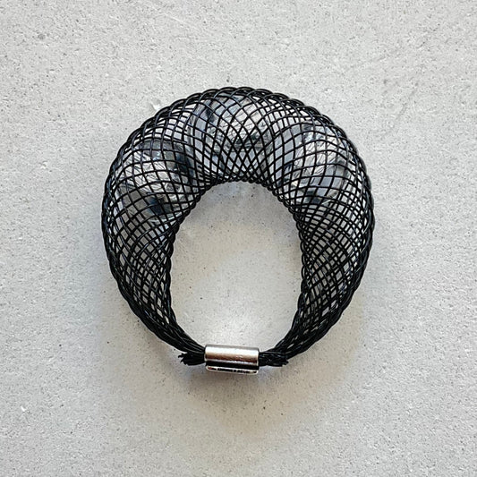 Tube ball 8mm 3 rings black clear