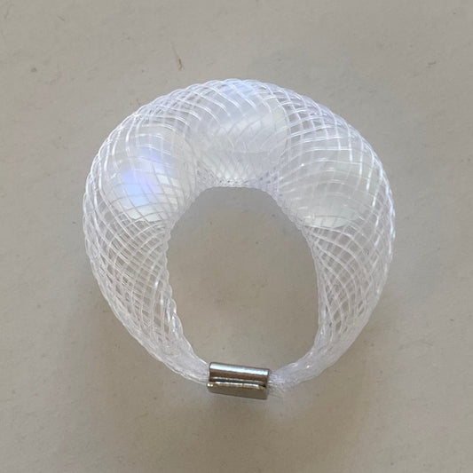 Tube Ball 8mm 3 Rings White Aurora