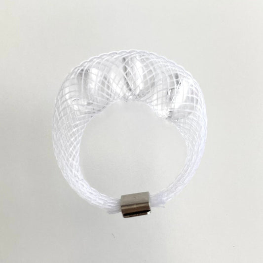 Tube ball 8mm 3 rings white clear