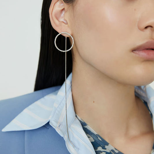 Glitter Round (Large) Silver